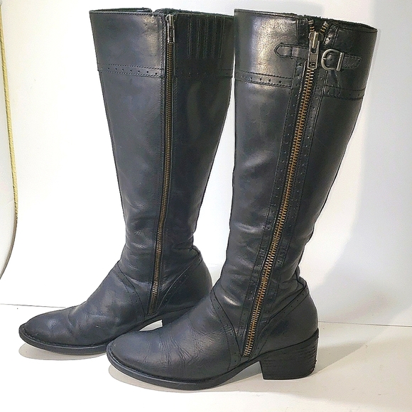 Born Black Leather Boots Size 9M Women's - Picture 4 of 15